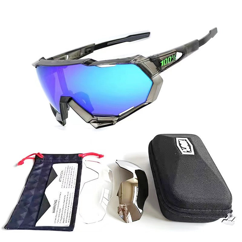 100% Speedtrap Cycling Sunglasses ā Blue Mirror (3 Lens Set)