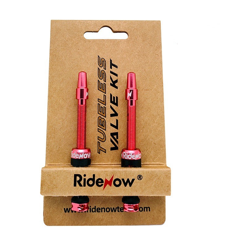 Ridenow Tubeless Valve Kit – Red Alloy