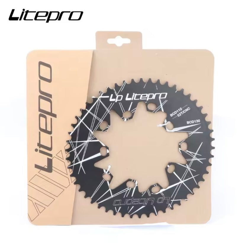 Litepro Oval Chainring – 54T CNC Alloy (BCD 110/130)