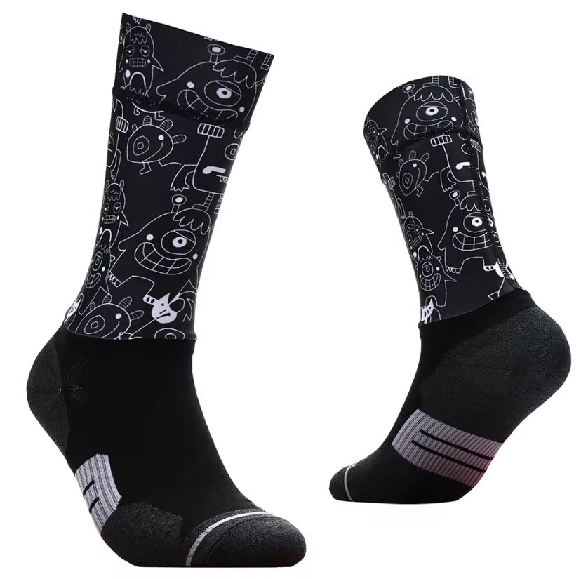 Mono Doodle Cycling Aero Socks