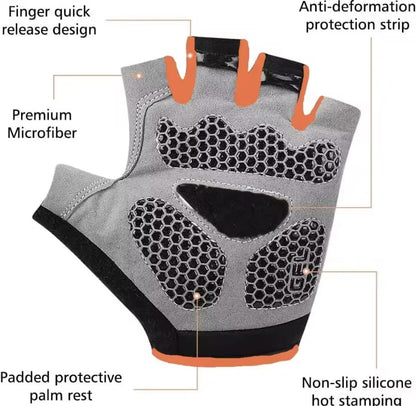 Huwai Gel Pad Half-Finger Cycling Gloves
