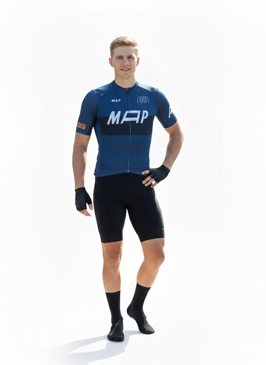 MAAP Short Sleeve Road Cycling Jersey – Performance Fit (Navy Blue)