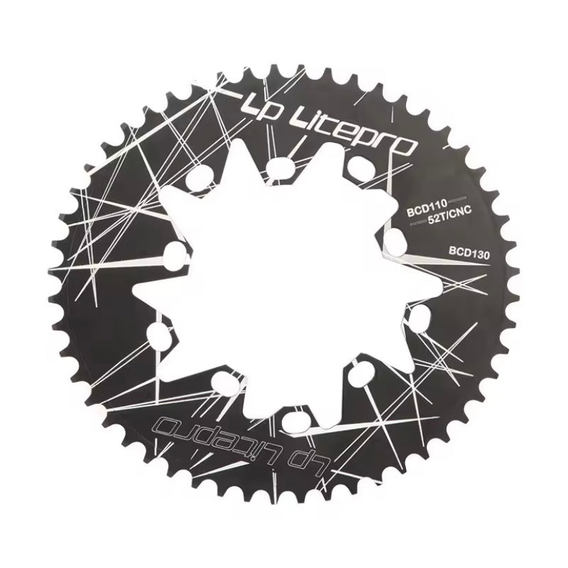 Litepro Oval Chainring – 54T CNC Alloy (BCD 110/130)