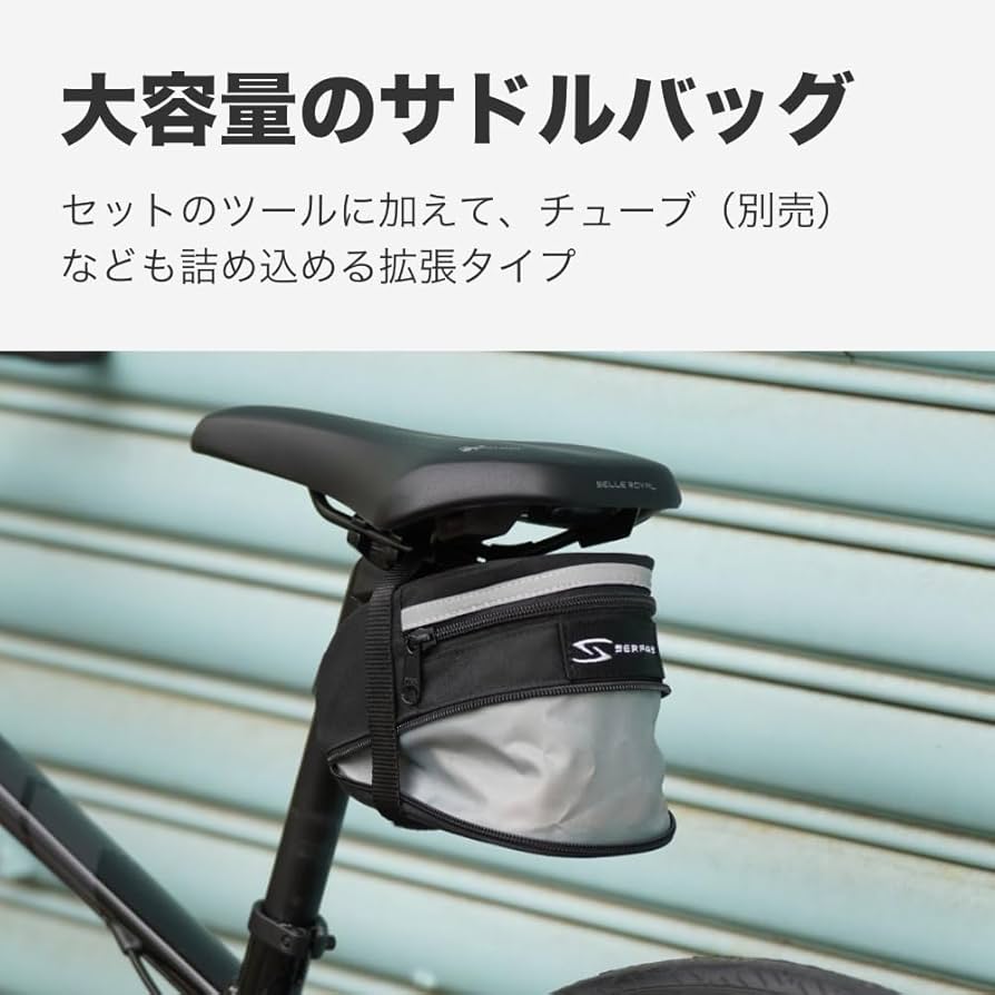 Serfas Bicycle Combo Kit 1 (Saddle Bag, Pump, Mini Tool, and Patch Kit)