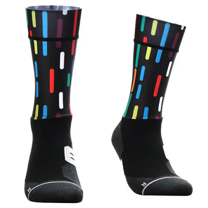 Neon Stripes Cycling Aero Socks