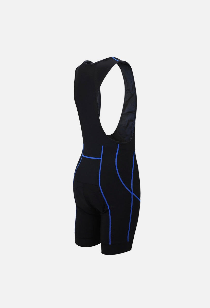 AIRTRACKS Men’s Cycling Bib Shorts – Blue Line