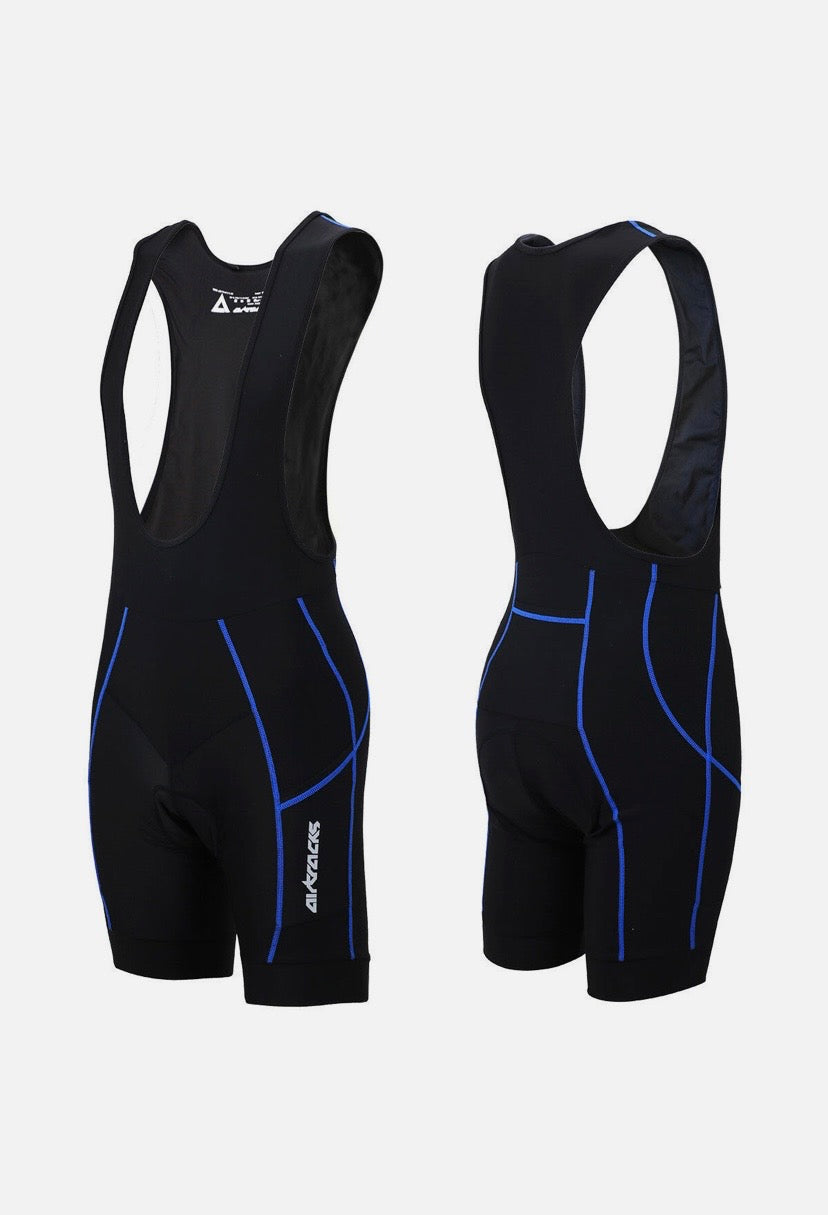 AIRTRACKS Men’s Cycling Bib Shorts – Blue Line