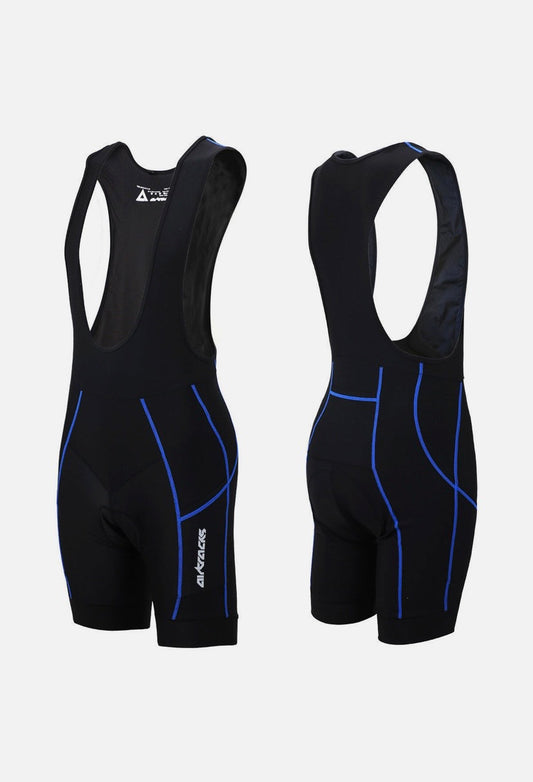 AIRTRACKS Men’s Cycling Bib Shorts – Blue Line