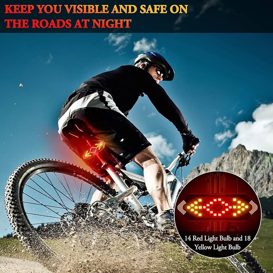 Smart Wireless LED Bike Turn Signal Light with Remote Control