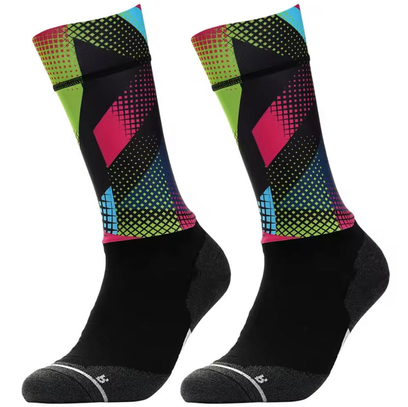 Neon Grid Cycling Aero Socks