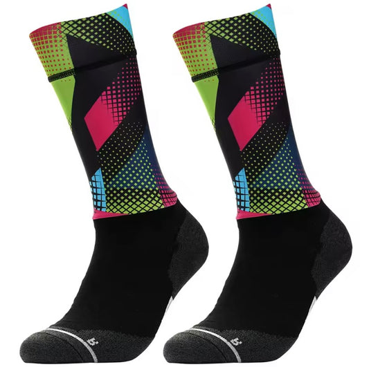 Neon Grid Cycling Aero Socks
