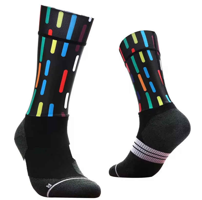 Neon Stripes Cycling Aero Socks