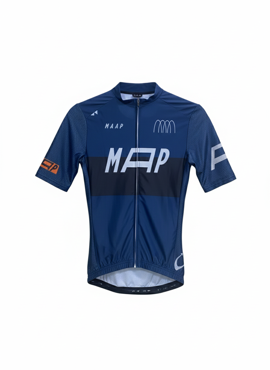 MAAP Short Sleeve Road Cycling Jersey – Performance Fit (Navy Blue)