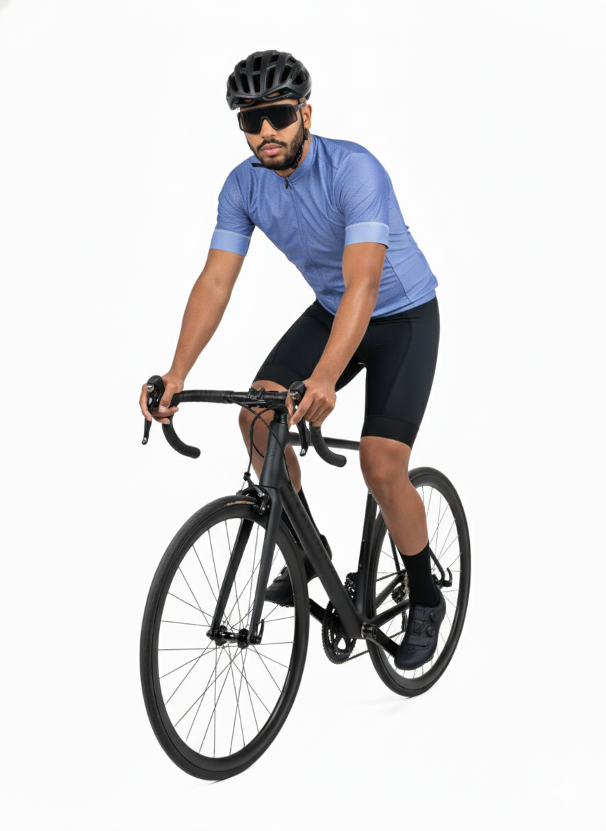 Minimalist Blue Cycling Jersey
