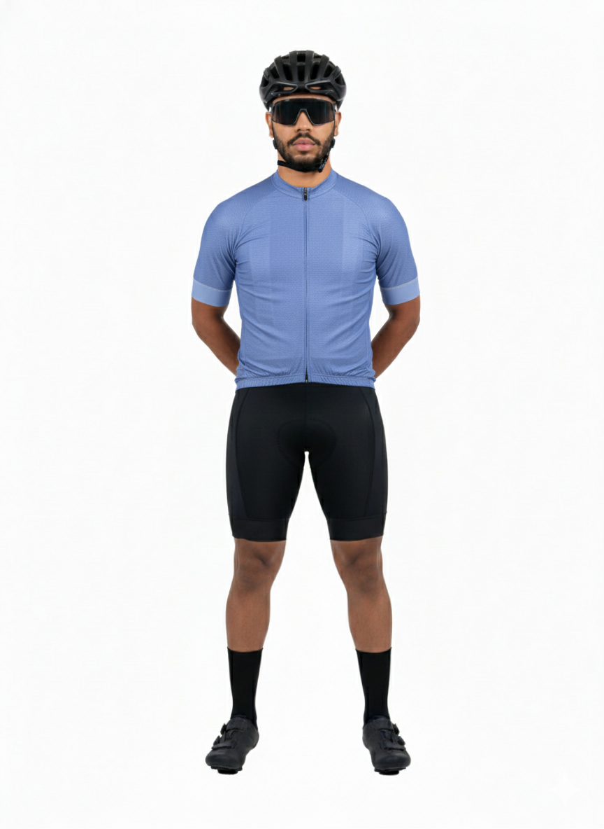Minimalist Blue Cycling Jersey