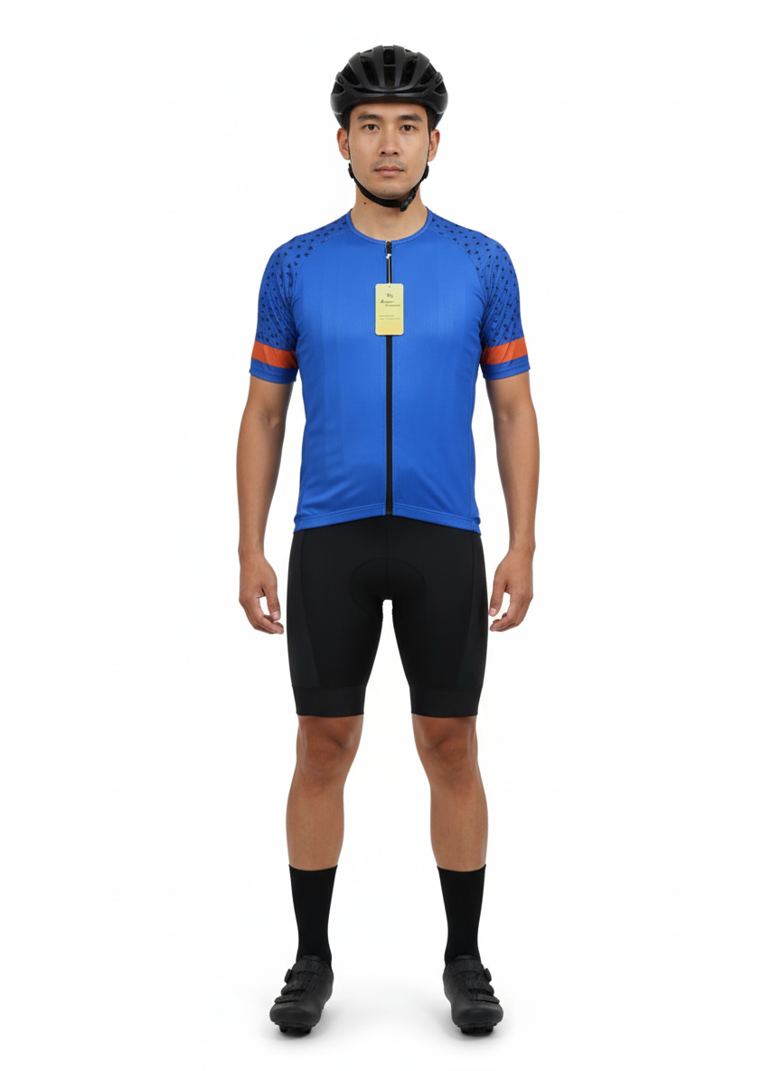 Performance Blue TriDot Cycling Jersey – Aero Edition