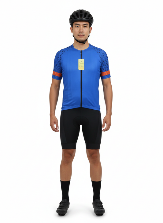 Performance Blue TriDot Cycling Jersey – Aero Edition
