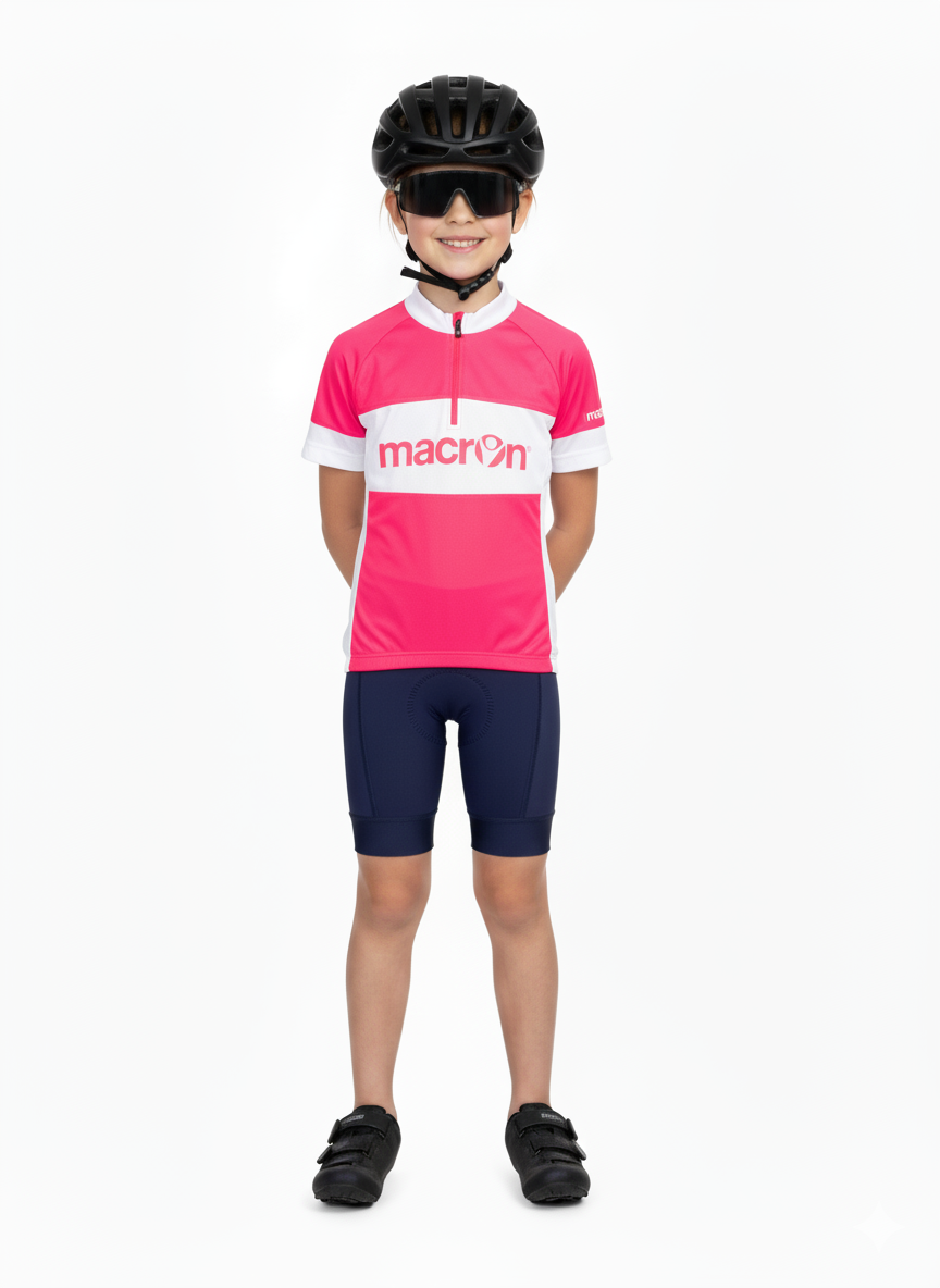 Macron Pink-White Cycling Jersey – Sportive Edition