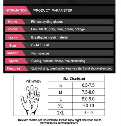 Huwai Gel Pad Half-Finger Cycling Gloves
